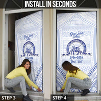 Queen Salote College 100 Years Personalized Door Cover Tonga QSC Heilala Lei White Ngatu Pattern