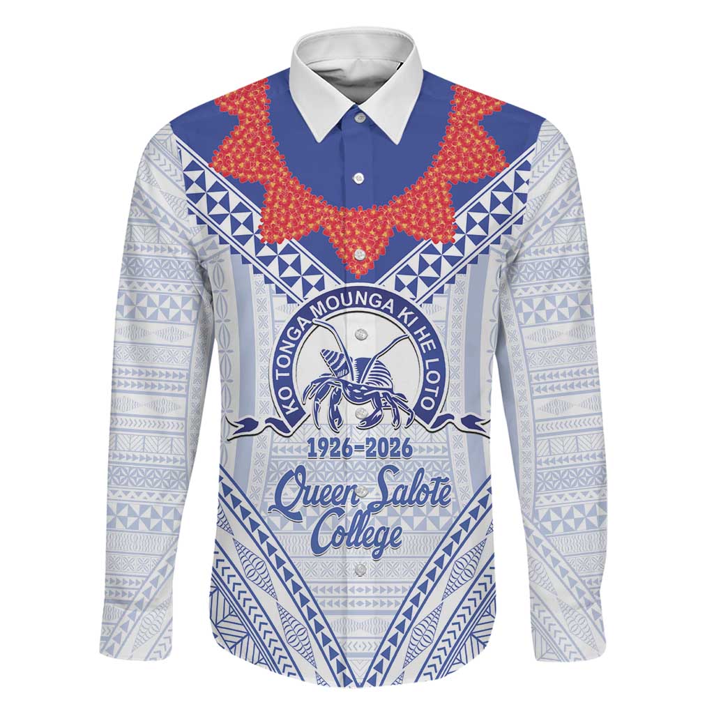 Queen Salote College 100 Years Personalized Family Matching Long Sleeve Bodycon Dress and Hawaiian Shirt Tonga QSC Heilala Lei White Ngatu Pattern