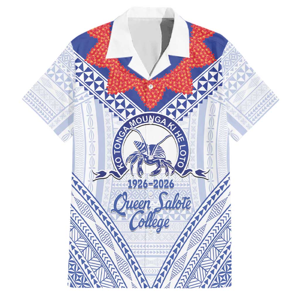 Queen Salote College 100 Years Personalized Family Matching Tank Maxi Dress and Hawaiian Shirt Tonga QSC Heilala Lei White Ngatu Pattern