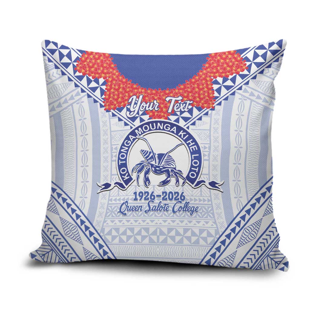 Queen Salote College 100 Years Personalized Pillow Cover Tonga QSC Heilala Lei White Ngatu Pattern LT14 White - Polynesian Pride