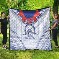 Queen Salote College 100 Years Personalized Quilt Tonga QSC Heilala Lei White Ngatu Pattern