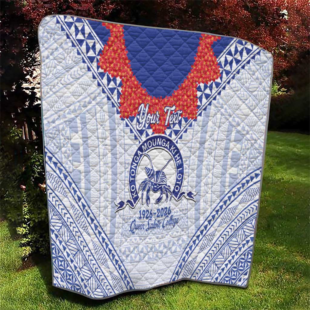 Queen Salote College 100 Years Personalized Quilt Tonga QSC Heilala Lei White Ngatu Pattern