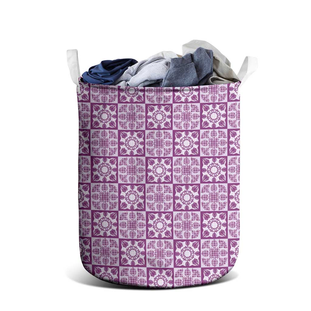 Poni Palaka Quilt Hawaii Laundry Basket Hawaiian Tropical Monstera Sea Turtle
