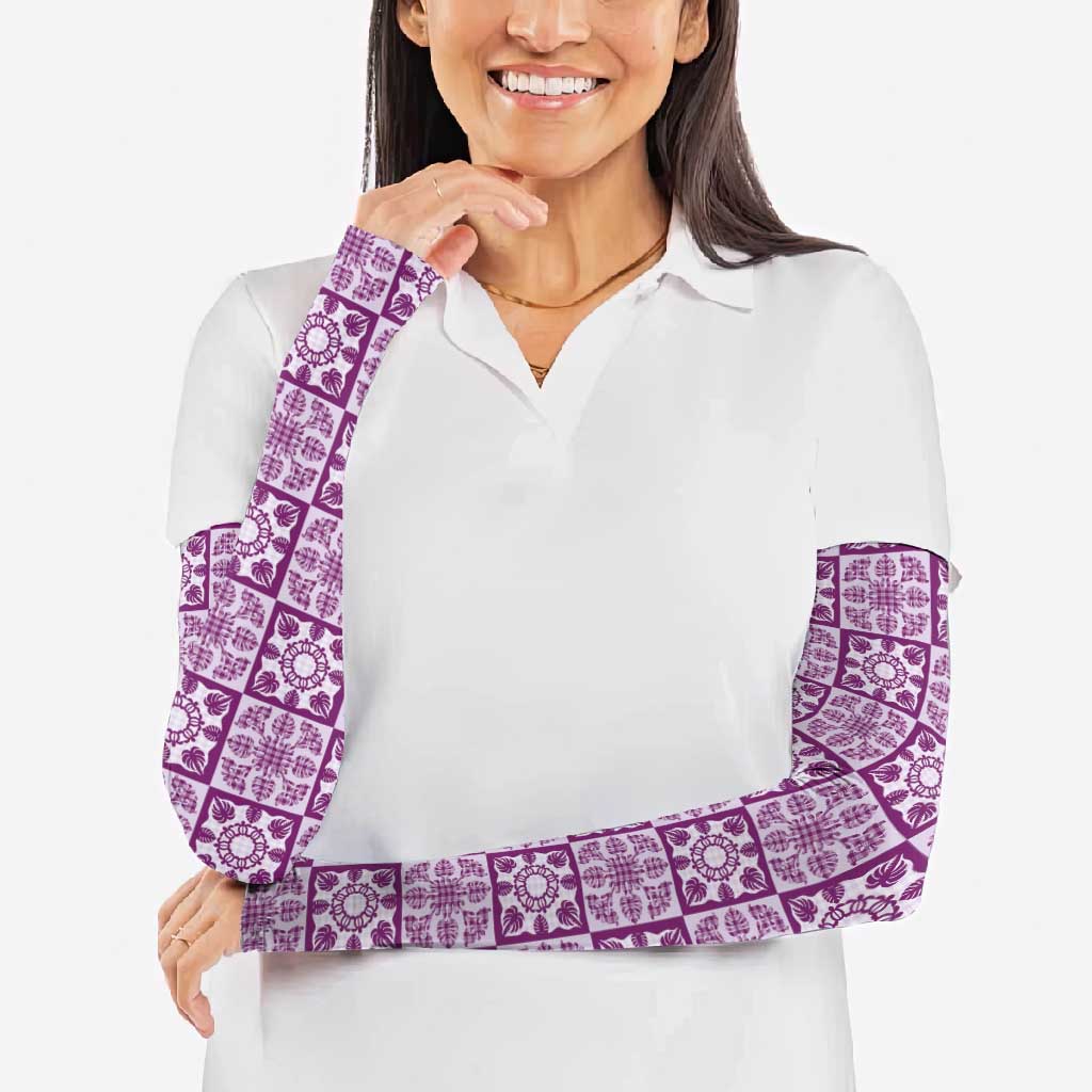 Poni Palaka Quilt Hawaii Arm Sleeves Hawaiian Tropical Monstera Sea Turtle