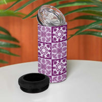 Poni Palaka Quilt Hawaii 4 in 1 Can Cooler Tumbler Hawaiian Tropical Monstera Sea Turtle LT14 - Polynesian Pride