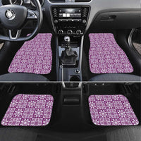Poni Palaka Quilt Hawaii Car Mats Hawaiian Tropical Monstera Sea Turtle LT14 Set 4pcs Purple - Polynesian Pride