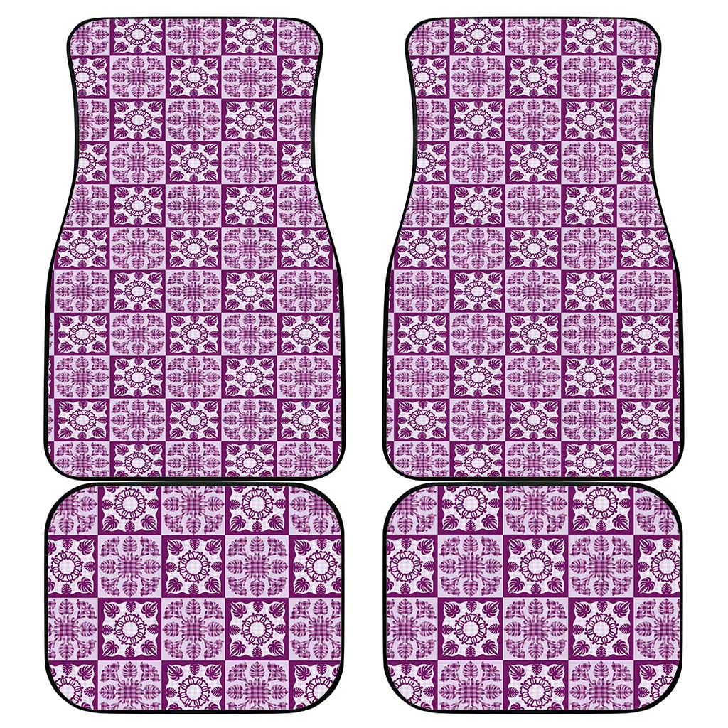 Poni Palaka Quilt Hawaii Car Mats Hawaiian Tropical Monstera Sea Turtle LT14 - Polynesian Pride