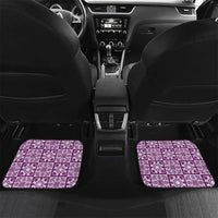 Poni Palaka Quilt Hawaii Car Mats Hawaiian Tropical Monstera Sea Turtle LT14 Set 2pcs - Back Purple - Polynesian Pride