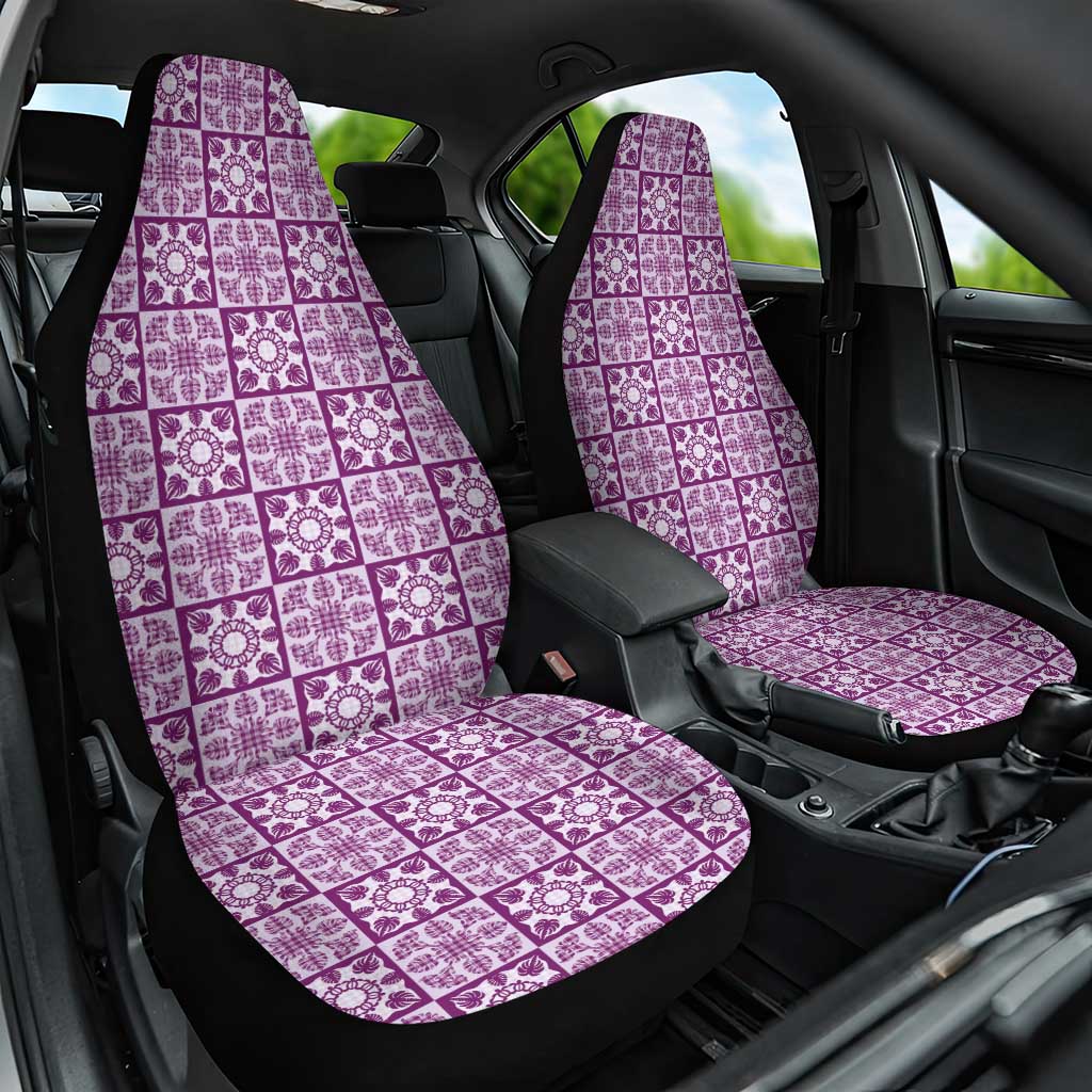 Poni Palaka Quilt Hawaii Car Seat Cover Hawaiian Tropical Monstera Sea Turtle