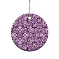 Poni Palaka Quilt Hawaii Ceramic Ornament Hawaiian Tropical Monstera Sea Turtle LT14 - Polynesian Pride