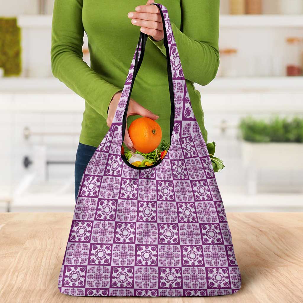 Poni Palaka Quilt Hawaii Grocery Bag Hawaiian Tropical Monstera Sea Turtle LT14 - Polynesian Pride