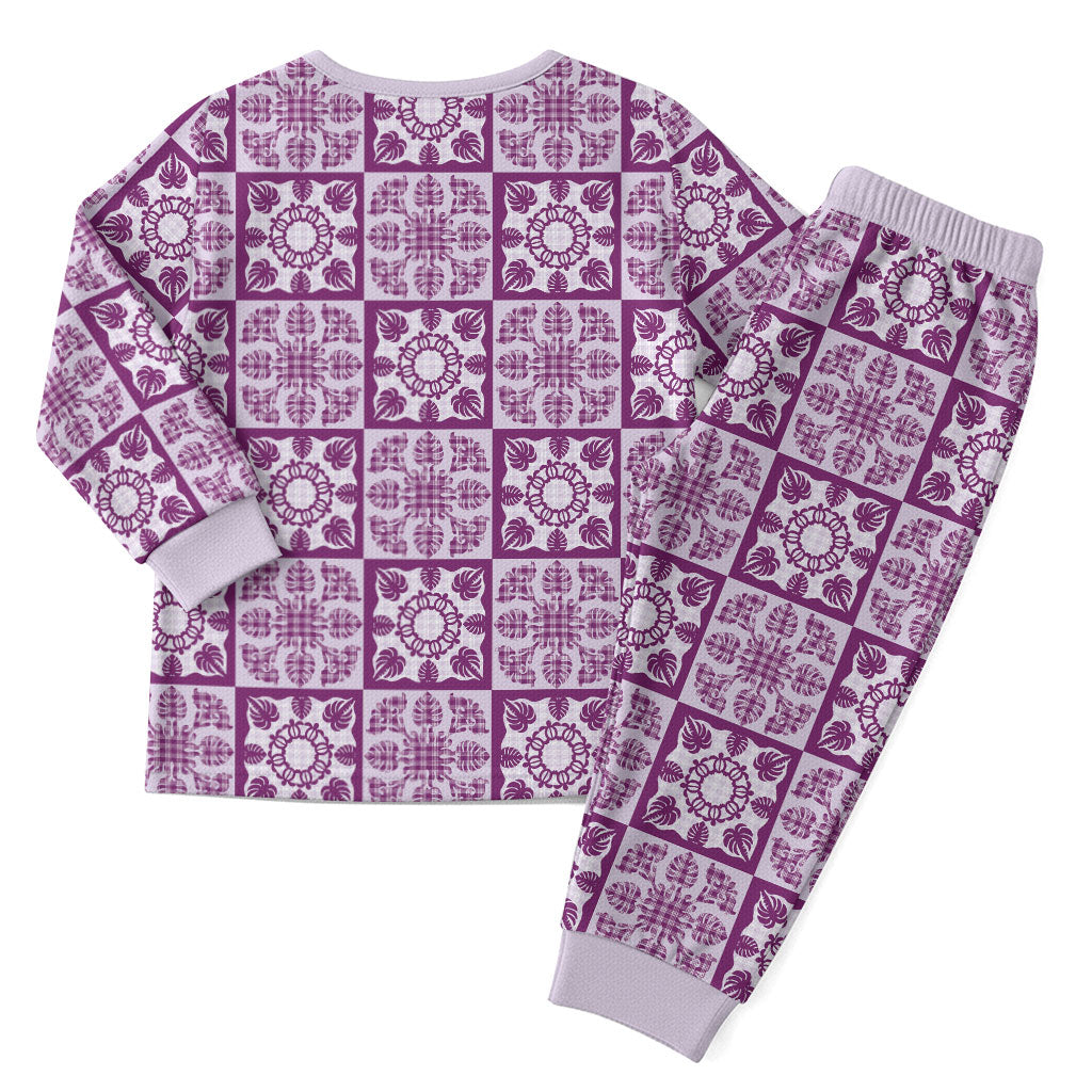 Poni Palaka Quilt Hawaii Christmas Pajama Set Hawaiian Tropical Monstera Sea Turtle LT14 - Polynesian Pride