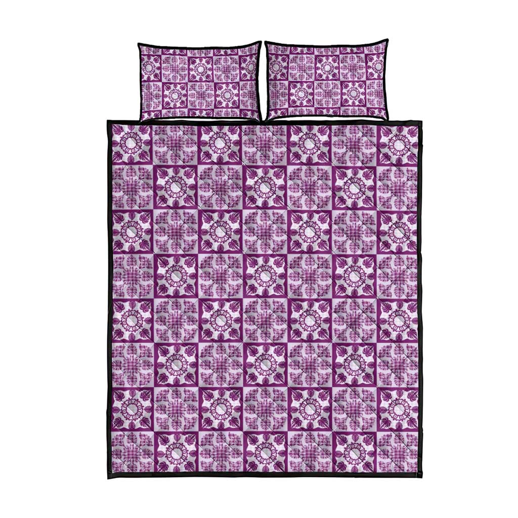 Poni Palaka Quilt Hawaii Quilt Bed Set Hawaiian Tropical Monstera Sea Turtle