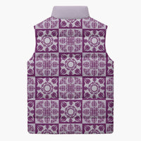 Poni Palaka Quilt Hawaii Sleeveless Puffer Jacket Hawaiian Tropical Monstera Sea Turtle LT14 - Polynesian Pride