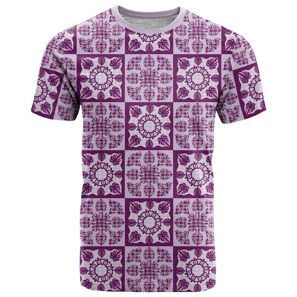 Poni Palaka Quilt Hawaii T Shirt Hawaiian Tropical Monstera Sea Turtle