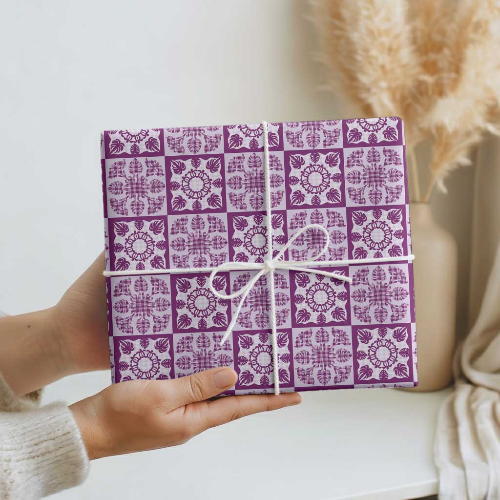 Poni Palaka Quilt Hawaii Wrapping Paper Hawaiian Tropical Monstera Sea Turtle