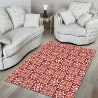 Ulaula Palaka Quilt Hawaii Area Rug Hawaiian Tropical Monstera Sea Turtle