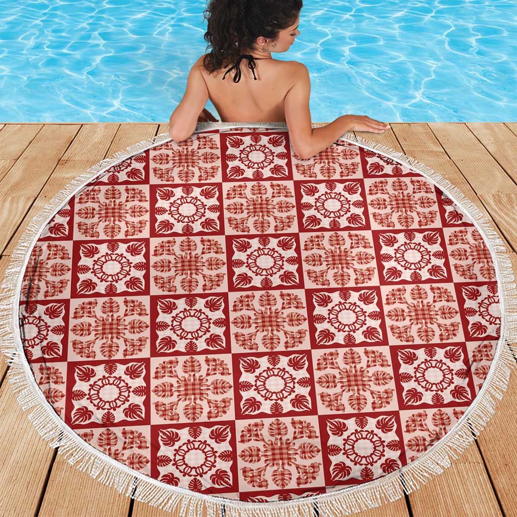 Ulaula Palaka Quilt Hawaii Beach Blanket Hawaiian Tropical Monstera Sea Turtle
