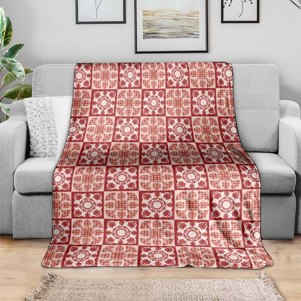 Ulaula Palaka Quilt Hawaii Blanket Hawaiian Tropical Monstera Sea Turtle