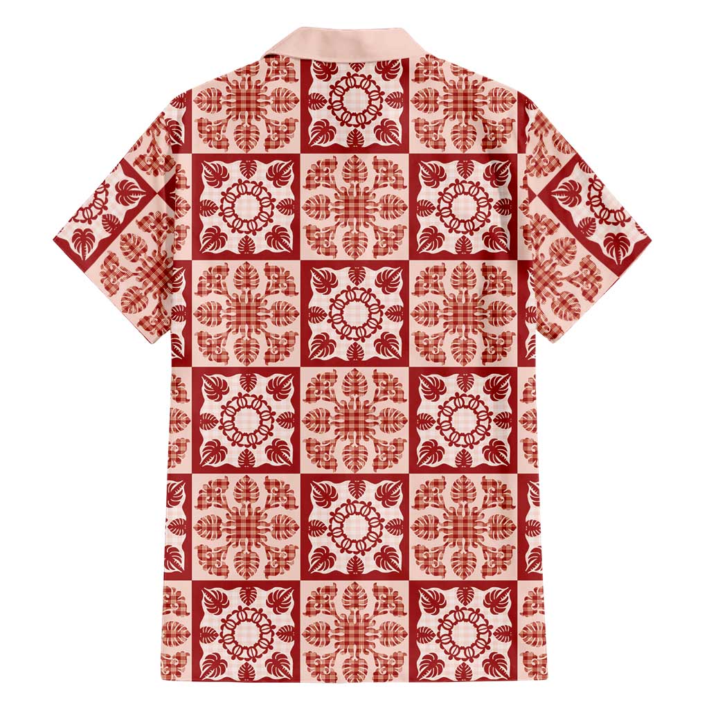 Ulaula Palaka Quilt Hawaii Family Matching Tank Maxi Dress and Hawaiian Shirt Hawaiian Tropical Monstera Sea Turtle LT14 - Polynesian Pride