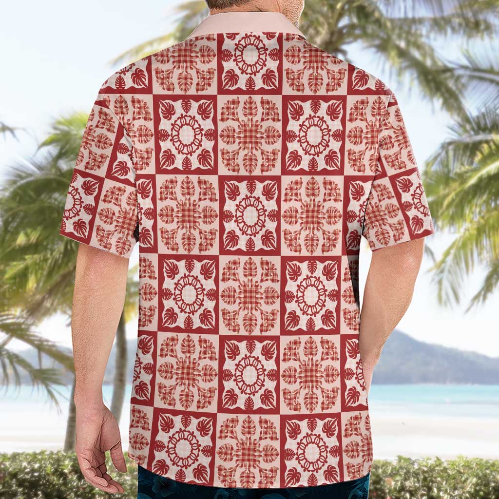 Ulaula Palaka Quilt Hawaii Hawaiian Shirt Hawaiian Tropical Monstera Sea Turtle