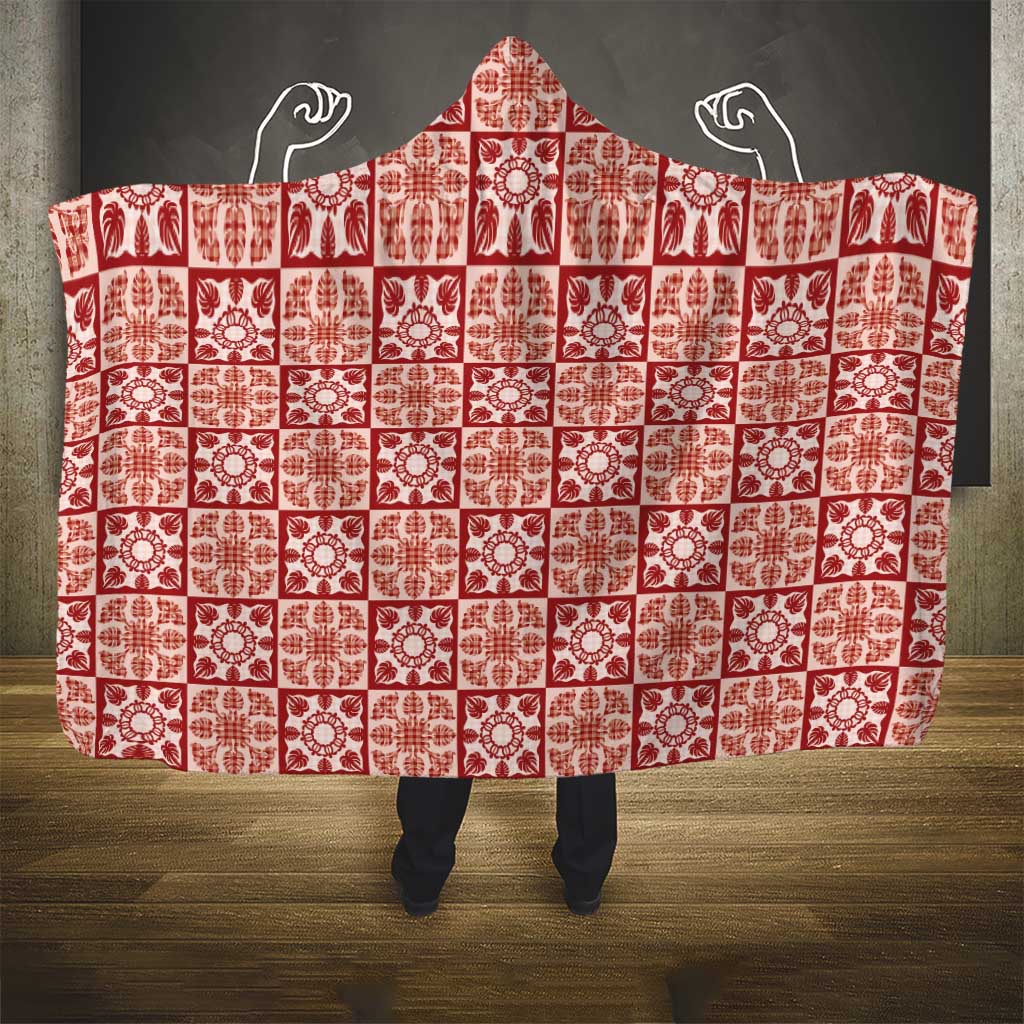 Ulaula Palaka Quilt Hawaii Hooded Blanket Hawaiian Tropical Monstera Sea Turtle