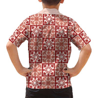 Ulaula Palaka Quilt Hawaii Kid Hawaiian Shirt Hawaiian Tropical Monstera Sea Turtle LT14 - Polynesian Pride