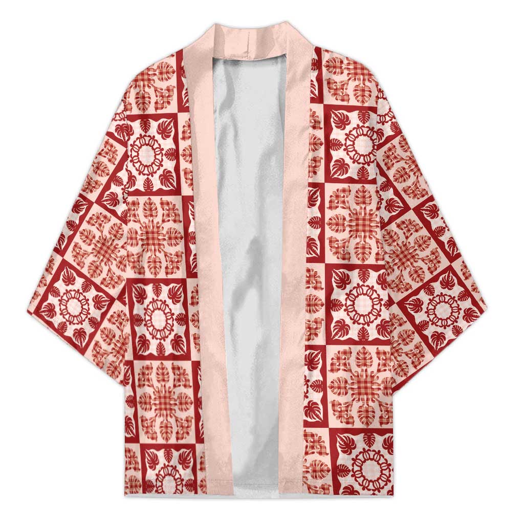 Ulaula Palaka Quilt Hawaii Kimono Hawaiian Tropical Monstera Sea Turtle