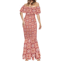 Ulaula Palaka Quilt Hawaii Mermaid Dress Hawaiian Tropical Monstera Sea Turtle LT14 - Polynesian Pride