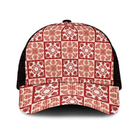 Ulaula Palaka Quilt Hawaii Mesh Trucker Cap Hawaiian Tropical Monstera Sea Turtle