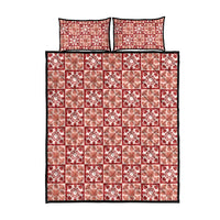 Ulaula Palaka Quilt Hawaii Quilt Bed Set Hawaiian Tropical Monstera Sea Turtle LT14 - Polynesian Pride
