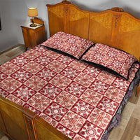 Ulaula Palaka Quilt Hawaii Quilt Bed Set Hawaiian Tropical Monstera Sea Turtle LT14 - Polynesian Pride