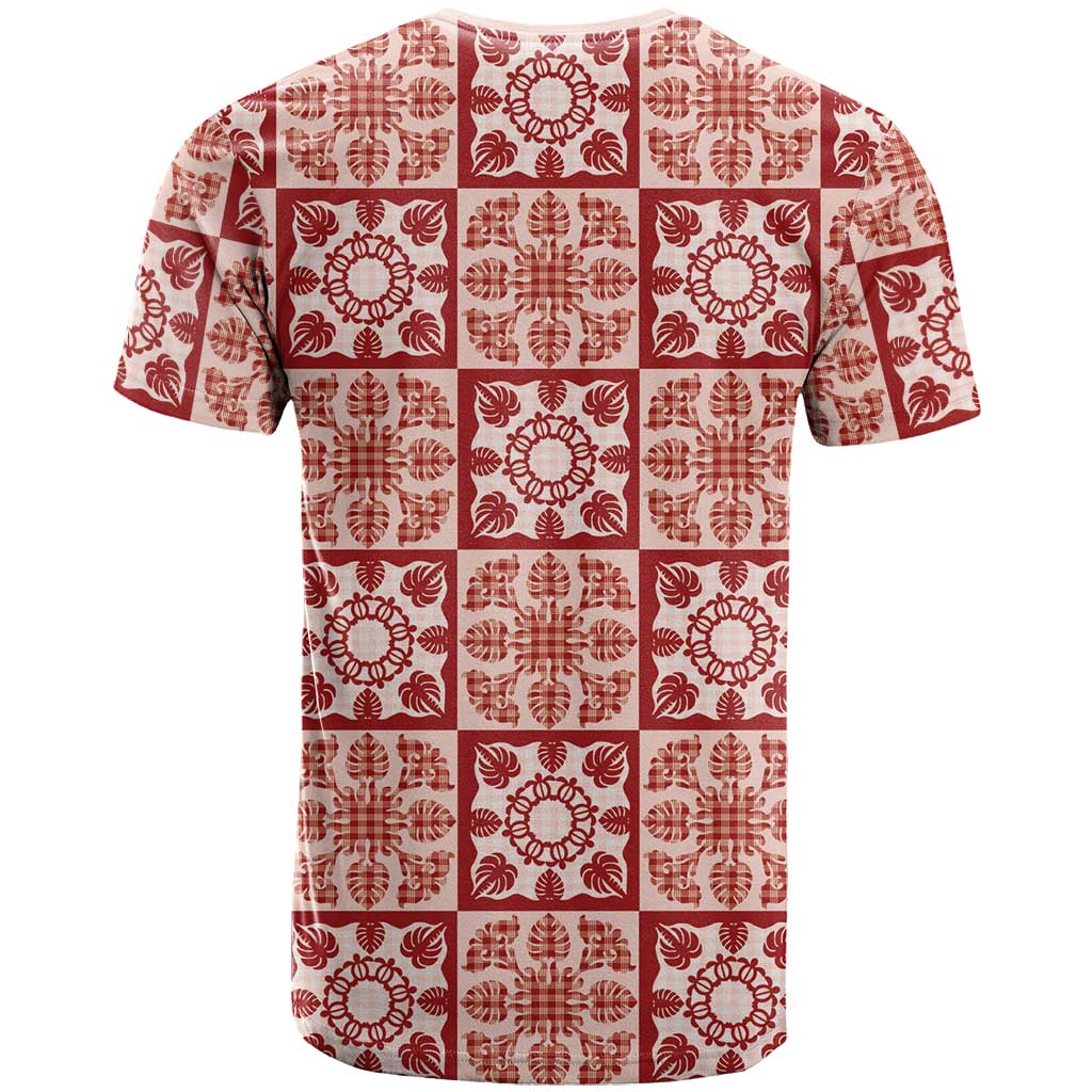 Ulaula Palaka Quilt Hawaii T Shirt Hawaiian Tropical Monstera Sea Turtle