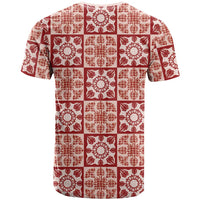 Ulaula Palaka Quilt Hawaii T Shirt Hawaiian Tropical Monstera Sea Turtle