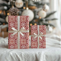 Ulaula Palaka Quilt Hawaii Wrapping Paper Hawaiian Tropical Monstera Sea Turtle