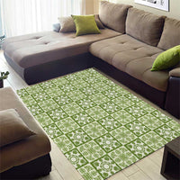 Omaomao Palaka Quilt Hawaii Area Rug Hawaiian Tropical Monstera Sea Turtle