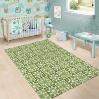 Omaomao Palaka Quilt Hawaii Area Rug Hawaiian Tropical Monstera Sea Turtle