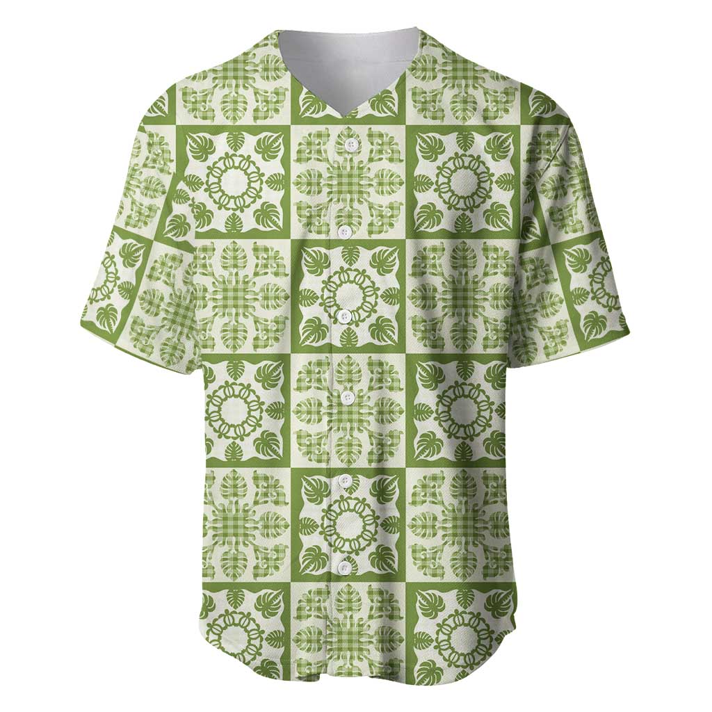 Omaomao Palaka Quilt Hawaii Baseball Jersey Hawaiian Tropical Monstera Sea Turtle