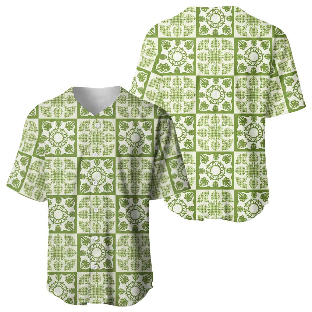 Omaomao Palaka Quilt Hawaii Baseball Jersey Hawaiian Tropical Monstera Sea Turtle