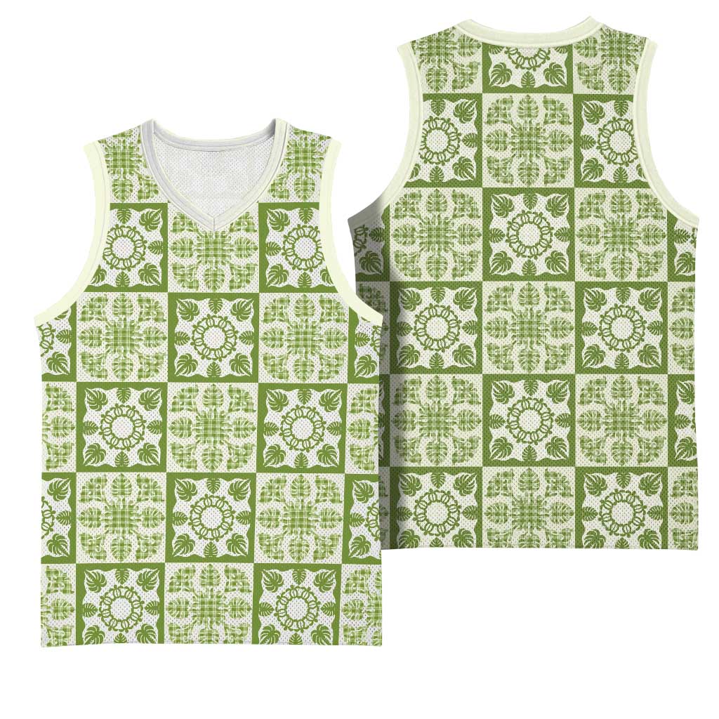 Omaomao Palaka Quilt Hawaii Basketball Jersey Hawaiian Tropical Monstera Sea Turtle LT14 - Polynesian Pride