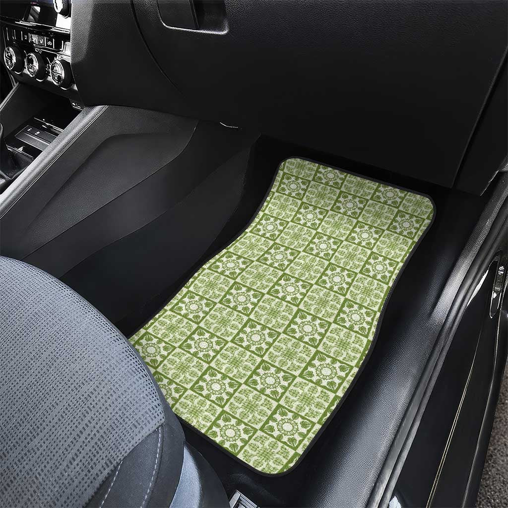 Omaomao Palaka Quilt Hawaii Car Mats Hawaiian Tropical Monstera Sea Turtle