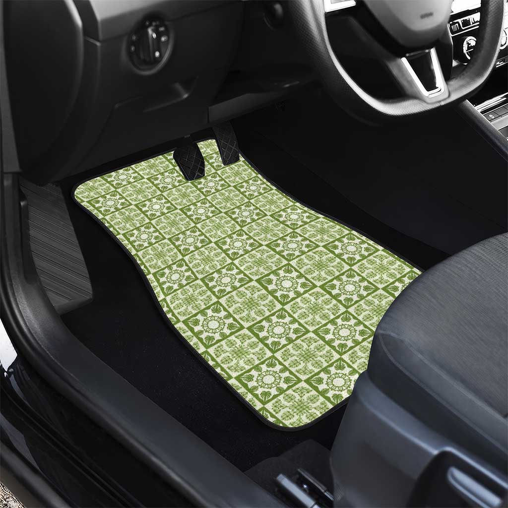 Omaomao Palaka Quilt Hawaii Car Mats Hawaiian Tropical Monstera Sea Turtle
