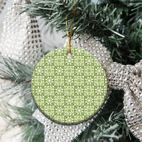 Omaomao Palaka Quilt Hawaii Ceramic Ornament Hawaiian Tropical Monstera Sea Turtle LT14 - Polynesian Pride