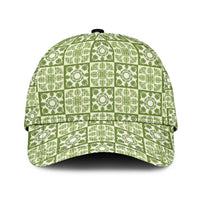 Omaomao Palaka Quilt Hawaii Classic Cap Hawaiian Tropical Monstera Sea Turtle LT14 Universal Fit Green - Polynesian Pride
