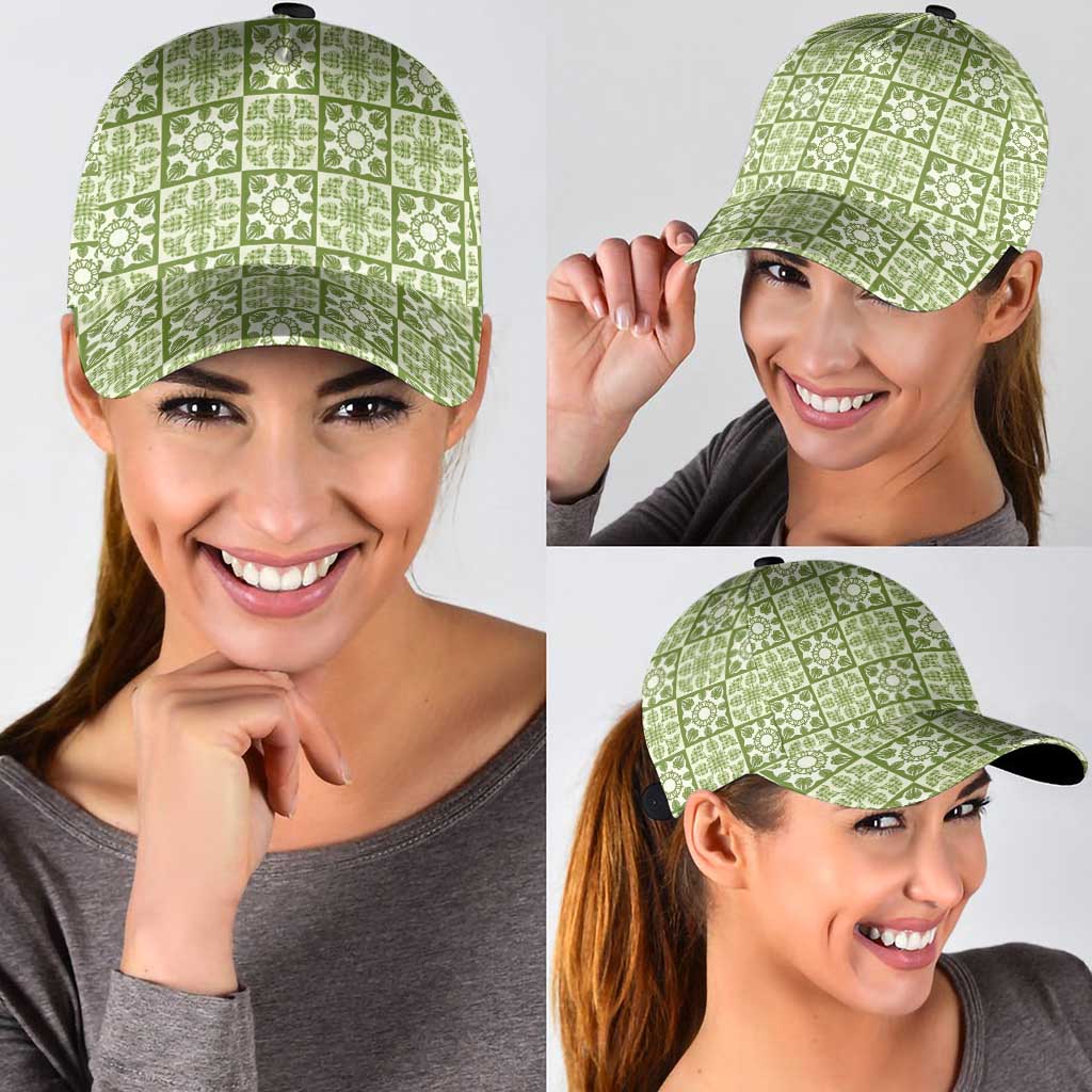 Omaomao Palaka Quilt Hawaii Classic Cap Hawaiian Tropical Monstera Sea Turtle LT14 - Polynesian Pride