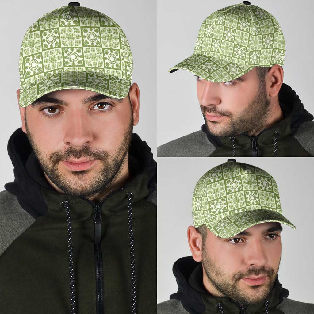 Omaomao Palaka Quilt Hawaii Classic Cap Hawaiian Tropical Monstera Sea Turtle LT14 - Polynesian Pride