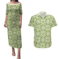 Omaomao Palaka Quilt Hawaii Couples Matching Puletasi and Hawaiian Shirt Hawaiian Tropical Monstera Sea Turtle LT14 Green - Polynesian Pride