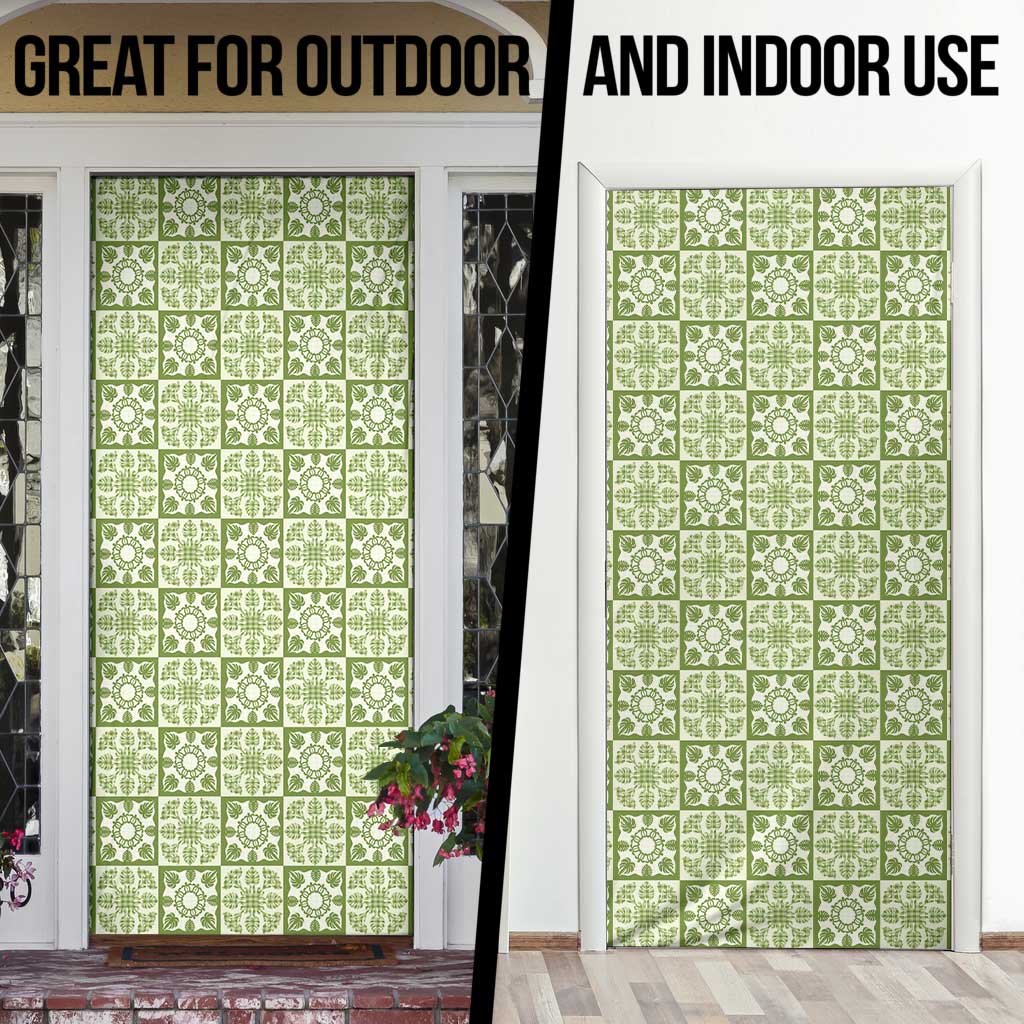 Omaomao Palaka Quilt Hawaii Door Cover Hawaiian Tropical Monstera Sea Turtle LT14 - Polynesian Pride