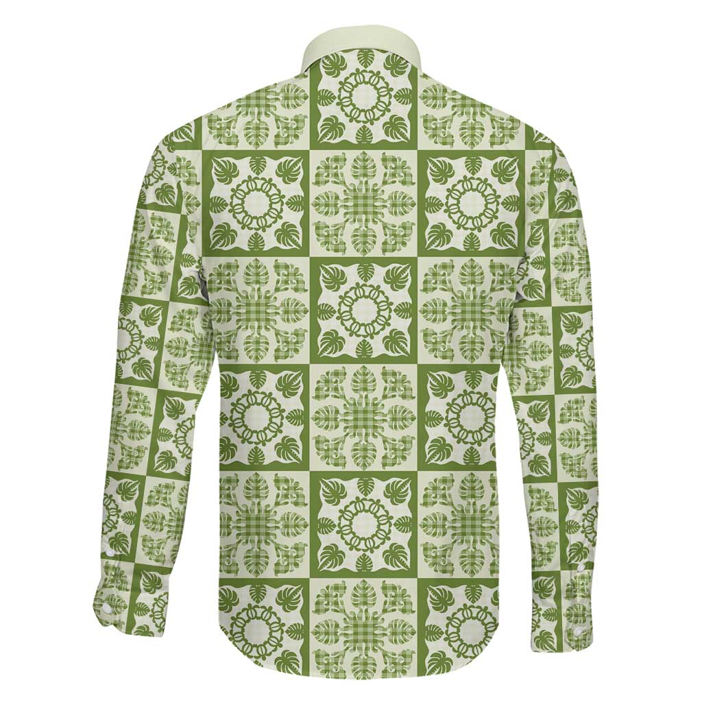 Omaomao Palaka Quilt Hawaii Family Matching Off The Shoulder Long Sleeve Dress and Hawaiian Shirt Hawaiian Tropical Monstera Sea Turtle