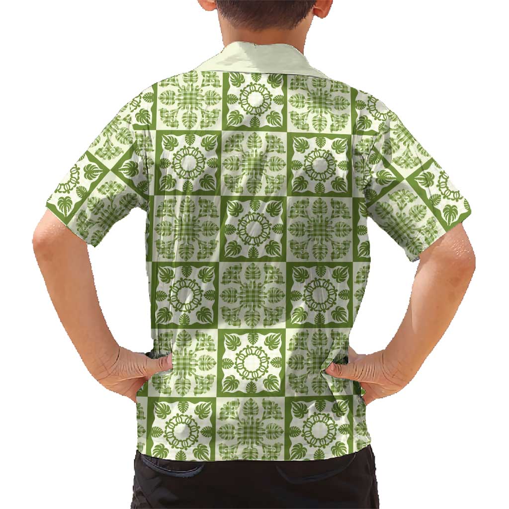 Omaomao Palaka Quilt Hawaii Family Matching Off Shoulder Short Dress and Hawaiian Shirt Hawaiian Tropical Monstera Sea Turtle LT14 - Polynesian Pride